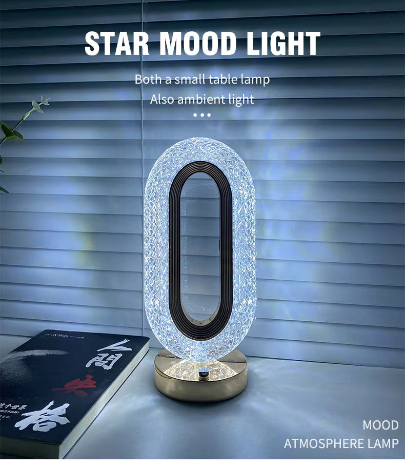 Luxury Crystal Oval LED Lamp