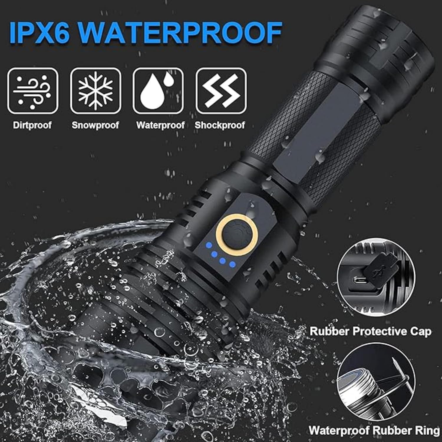 P 90 Super Light Rechargeable Flashlight 90000 High Lumens
