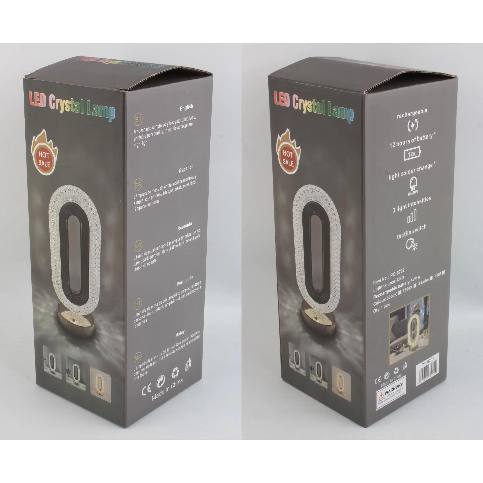 Luxury Crystal Oval LED Lamp