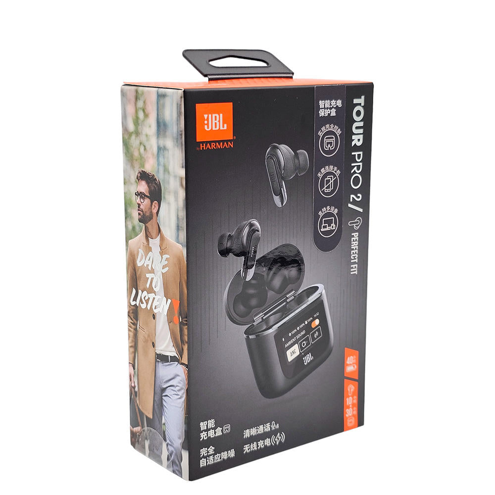 JBL Tour Pro 2 ANC Wireless Earbuds with Touch Screen Charging Case