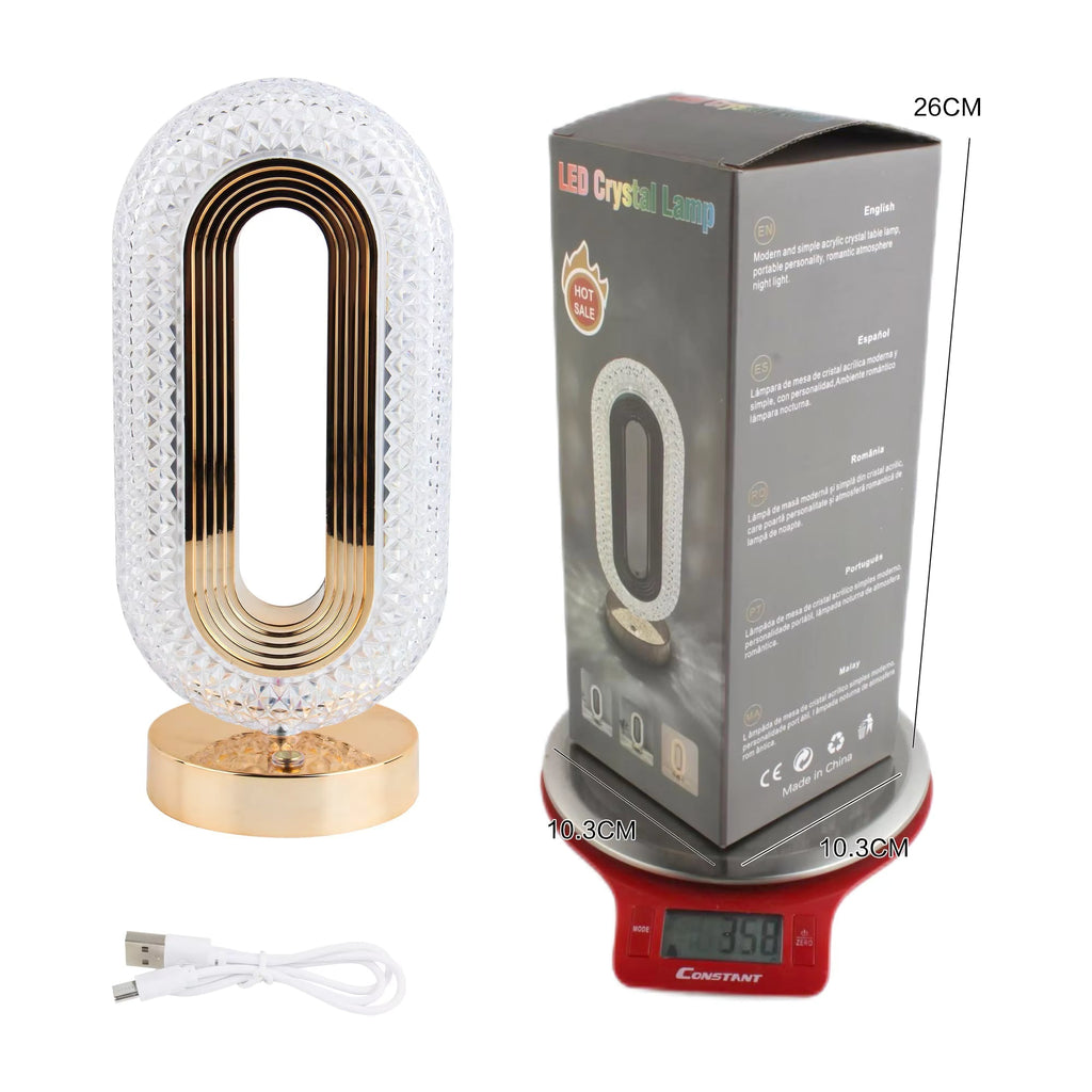 Luxury Crystal Oval LED Lamp