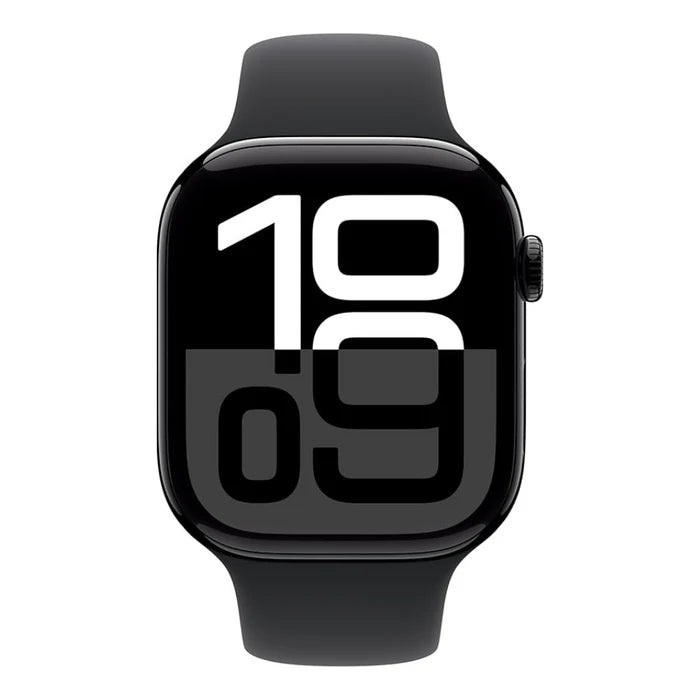 Apple Logo Watch Series 10 – GPS, 46mm, Jet Black, Sport Band